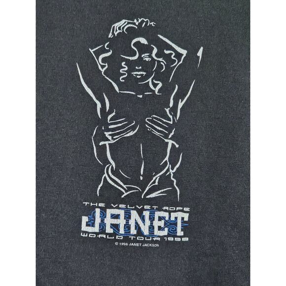 Copied - Rare 1998 Vintage Janet Jackson Velvet Rope Band Tour Tee Size Large - Picture 4 of 8